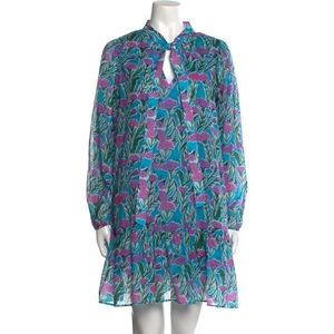 NWOT Warm Floral Block Print Dress OS